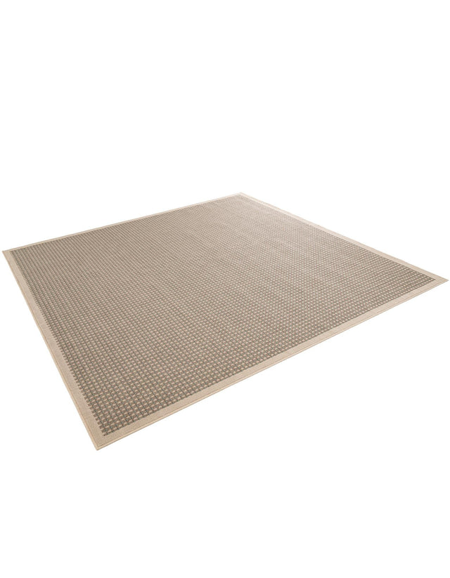 Brown 7' 10 x 7' 10 Outdoor Border Square Area Rug Weather Resistant for Patio, Deck, Terrace, Balcony, Porch 100% Polypropylene Classic Bordered Carpet for Sale at Rug Engine