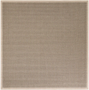 Brown 7' 10 x 7' 10 Outdoor Border Square Area Rug Weather Resistant for Patio, Deck, Terrace, Balcony, Porch 100% Polypropylene Classic Bordered Carpet for Sale at Rug Engine
