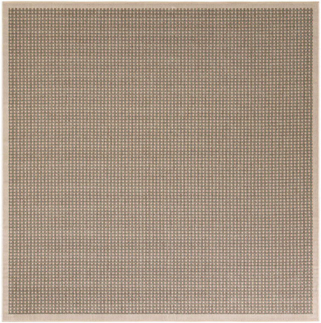 Brown 7' 10 x 7' 10 Outdoor Border Square Area Rug Weather Resistant for Patio, Deck, Terrace, Balcony, Porch 100% Polypropylene Classic Bordered Carpet for Sale at Rug Engine