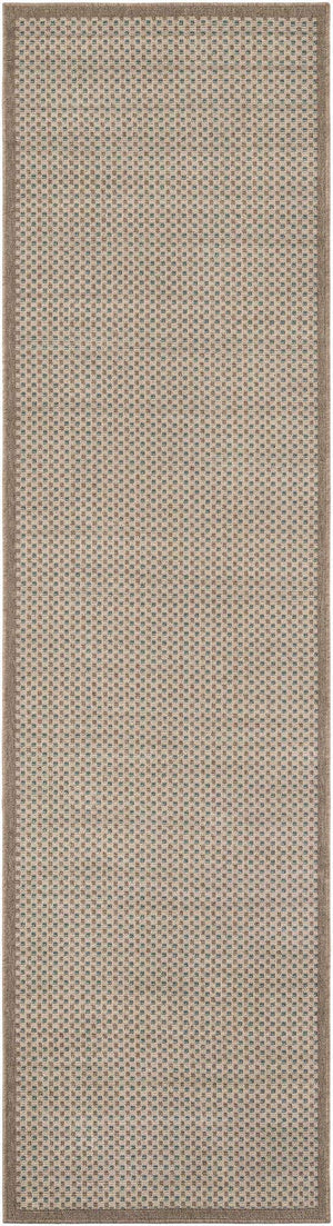 Beige 2' 7 x 10' Outdoor Border Runner Area Rug Weather Resistant for Patio, Deck, Terrace, Balcony, Porch 100% Polypropylene Classic Bordered Carpet for Sale at Rug Engine