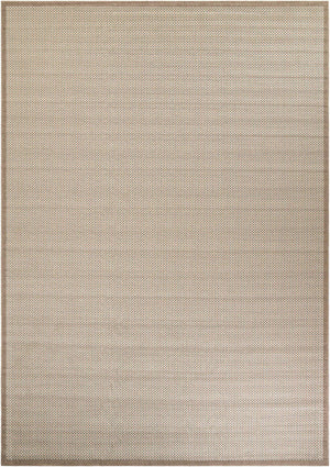 Beige 10' x 14' 1 Outdoor Border Rectangle Area Rug Weather Resistant for Patio, Deck, Terrace, Balcony, Porch