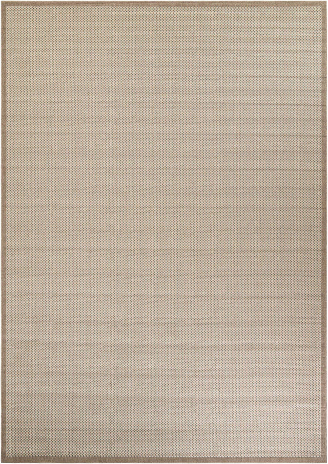 Beige 10' x 14' 1 Outdoor Border Rectangle Area Rug Weather Resistant for Patio, Deck, Terrace, Balcony, Porch