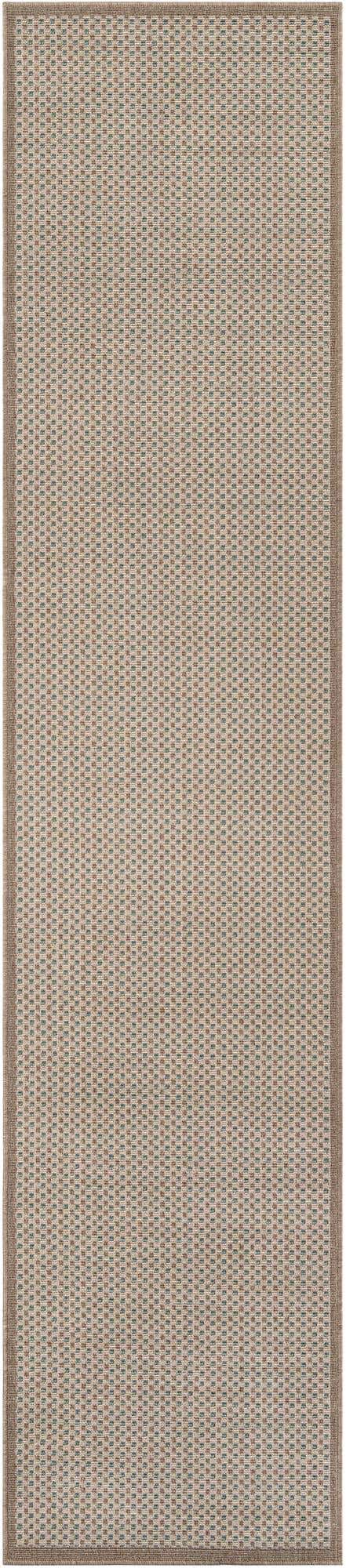 Beige 2' 7 x 12' Outdoor Border Runner Area Rug Weather Resistant for Patio, Deck, Terrace, Balcony, Porch 100% Polypropylene Classic Bordered Carpet for Sale at Rug Engine