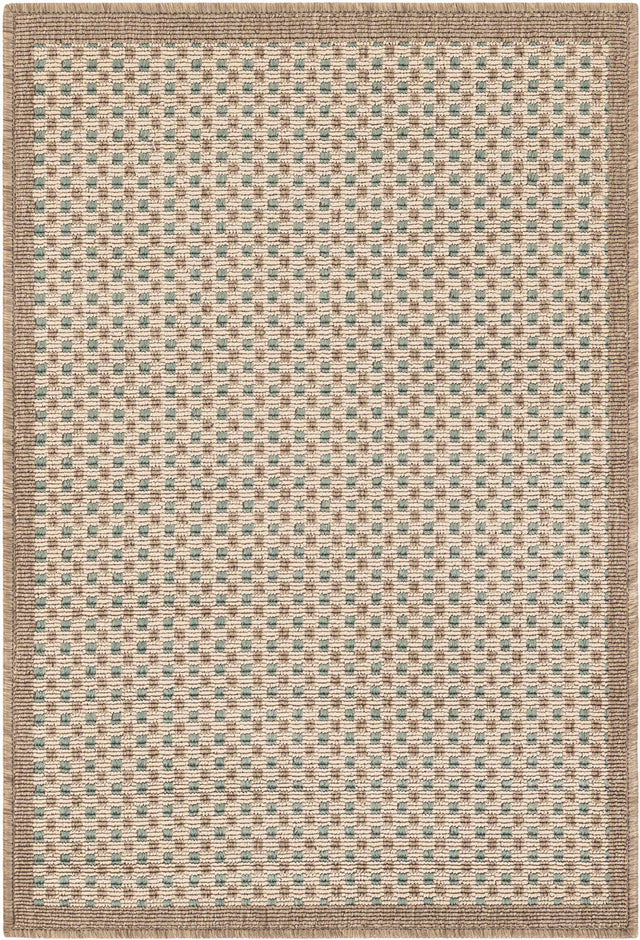 Beige 2' x 3' 1 Outdoor Border Rectangle Area Rug Weather Resistant for Patio, Deck, Terrace, Balcony, Porch 100% Polypropylene Classic Bordered Carpet for Sale at Rug Engine
