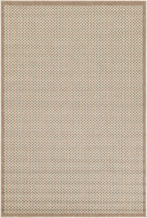 Beige 4' 1 x 6' 1 Outdoor Border Rectangle Area Rug Weather Resistant for Patio, Deck, Terrace, Balcony, Porch 100% Polypropylene Classic Bordered Carpet for Sale at Rug Engine