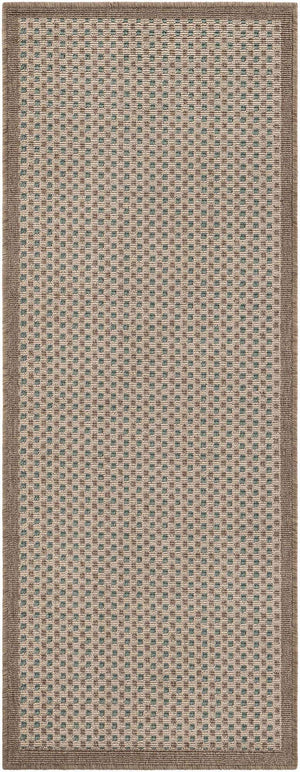 Beige 2' x 5' 1 Outdoor Border Runner Area Rug Weather Resistant for Patio, Deck, Terrace, Balcony, Porch 100% Polypropylene Classic Bordered Carpet for Sale at Rug Engine