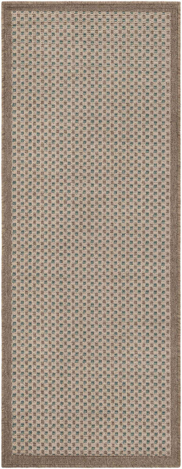 Beige 2' x 5' 1 Outdoor Border Runner Area Rug Weather Resistant for Patio, Deck, Terrace, Balcony, Porch 100% Polypropylene Classic Bordered Carpet for Sale at Rug Engine