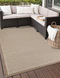 Beige 9' x 12' Outdoor Border Rectangle Area Rug Weather Resistant for Patio, Deck, Terrace, Balcony, Porch 100% Polypropylene Classic Bordered Carpet for Sale at Rug Engine