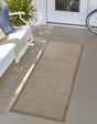 Beige 2' x 5' 1 Outdoor Border Runner Area Rug Weather Resistant for Patio, Deck, Terrace, Balcony, Porch 100% Polypropylene Classic Bordered Carpet for Sale at Rug Engine