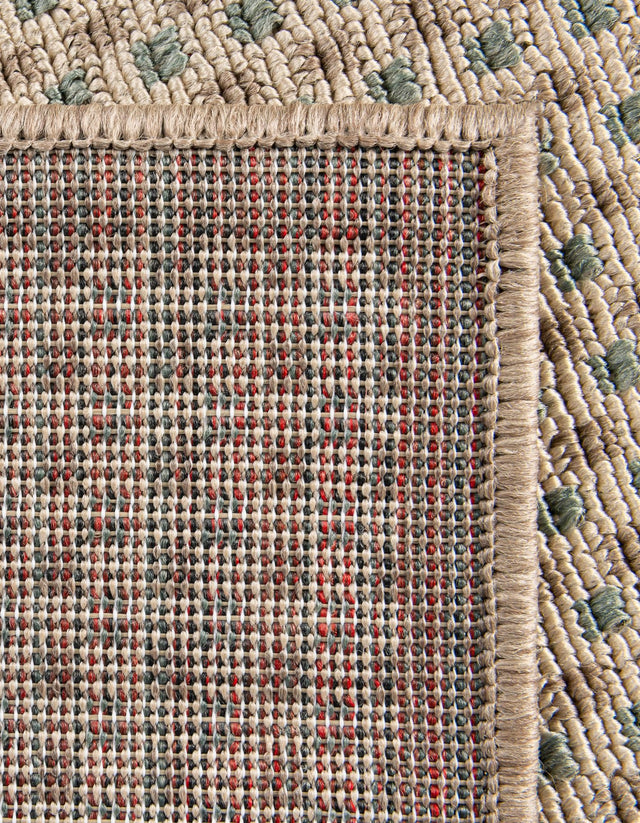 Beige 2' 7 x 12' Outdoor Border Runner Area Rug Weather Resistant for Patio, Deck, Terrace, Balcony, Porch 100% Polypropylene Classic Bordered Carpet for Sale at Rug Engine