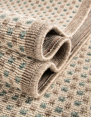 Beige 2' 7 x 12' Outdoor Border Runner Area Rug Weather Resistant for Patio, Deck, Terrace, Balcony, Porch 100% Polypropylene Classic Bordered Carpet for Sale at Rug Engine