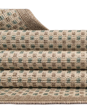 Beige 2' 7 x 12' Outdoor Border Runner Area Rug Weather Resistant for Patio, Deck, Terrace, Balcony, Porch 100% Polypropylene Classic Bordered Carpet for Sale at Rug Engine