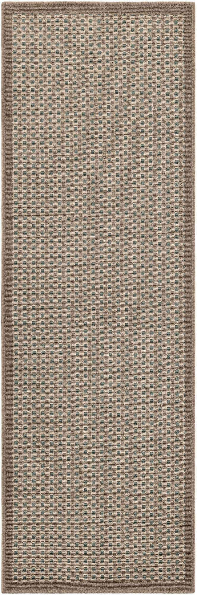 Beige 2' x 6' 1 Outdoor Border Runner Area Rug Weather Resistant for Patio, Deck, Terrace, Balcony, Porch 100% Polypropylene Classic Bordered Carpet for Sale at Rug Engine