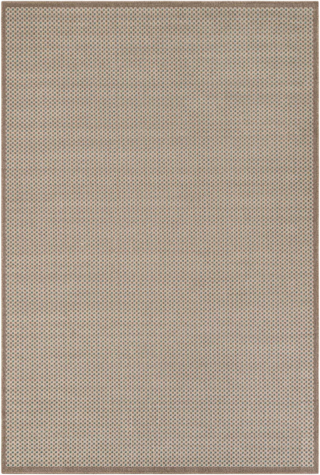 Beige 6' 1 x 9' Outdoor Border Rectangle Area Rug Weather Resistant for Patio, Deck, Terrace, Balcony, Porch 100% Polypropylene Classic Bordered Carpet for Sale at Rug Engine