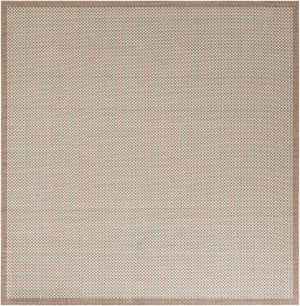Beige 7' 10 x 7' 10 Outdoor Border Square Area Rug Weather Resistant for Patio, Deck, Terrace, Balcony, Porch 100% Polypropylene Classic Bordered Carpet for Sale at Rug Engine