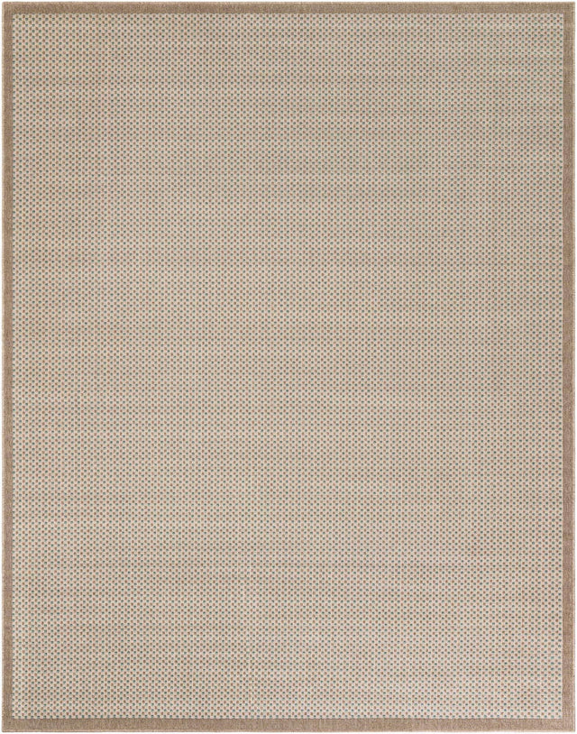 Beige 7' 10 x 10' Outdoor Border Rectangle Area Rug Weather Resistant for Patio, Deck, Terrace, Balcony, Porch 100% Polypropylene Classic Bordered Carpet for Sale at Rug Engine