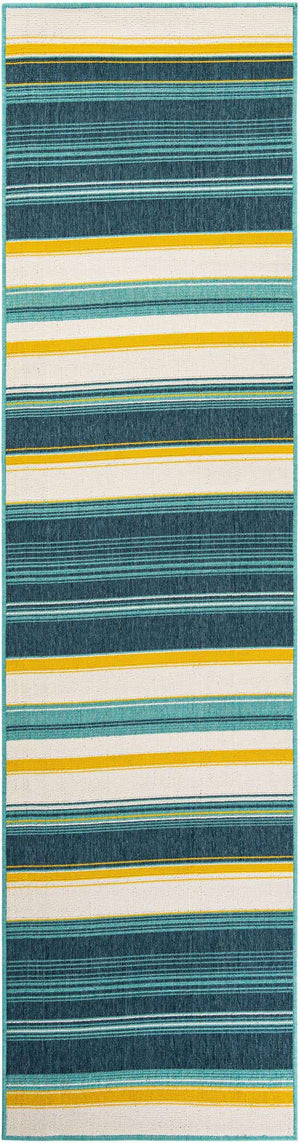 Multicolor 2' 7 x 10' Outdoor Border Runner Area Rug Weather Resistant for Patio, Deck, Terrace, Balcony, Porch 100% Polypropylene Classic Bordered Carpet for Sale at Rug Engine