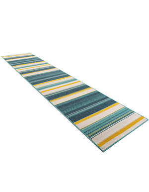 Multicolor 2' 7 x 12' Outdoor Border Runner Area Rug Weather Resistant for Patio, Deck, Terrace, Balcony, Porch 100% Polypropylene Classic Bordered Carpet for Sale at Rug Engine