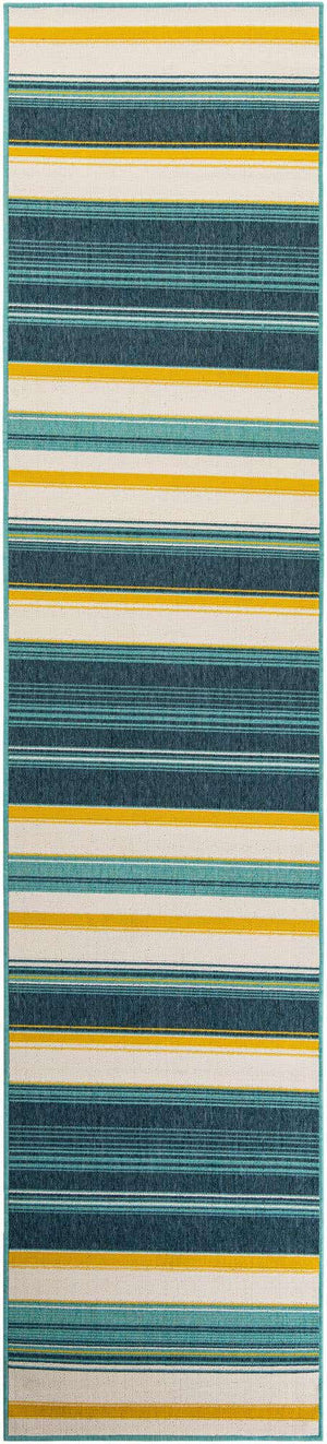 Multicolor 2' 7 x 12' Outdoor Border Runner Area Rug Weather Resistant for Patio, Deck, Terrace, Balcony, Porch 100% Polypropylene Classic Bordered Carpet for Sale at Rug Engine