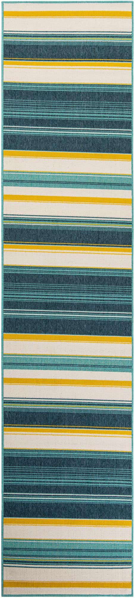 Multicolor 2' 7 x 12' Outdoor Border Runner Area Rug Weather Resistant for Patio, Deck, Terrace, Balcony, Porch 100% Polypropylene Classic Bordered Carpet for Sale at Rug Engine