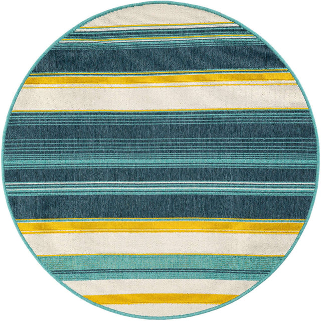 Multicolor 4' 1 x 4' 1 Outdoor Border Round Area Rug Weather Resistant for Patio, Deck, Terrace, Balcony, Porch 100% Polypropylene Classic Bordered Carpet for Sale at Rug Engine