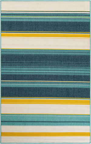 Multicolor 5' 1 x 8' Outdoor Border Rectangle Area Rug Weather Resistant for Patio, Deck, Terrace, Balcony, Porch 100% Polypropylene Classic Bordered Carpet for Sale at Rug Engine