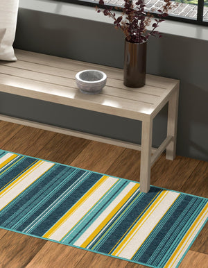 Multicolor 2' x 5' 1 Outdoor Border Runner Area Rug Weather Resistant for Patio, Deck, Terrace, Balcony, Porch 100% Polypropylene Classic Bordered Carpet for Sale at Rug Engine