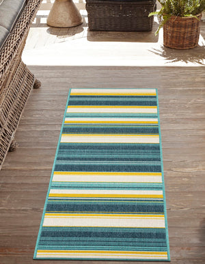 Multicolor 2' x 8' Outdoor Border Runner Area Rug Weather Resistant for Patio, Deck, Terrace, Balcony, Porch 100% Polypropylene Classic Bordered Carpet for Sale at Rug Engine