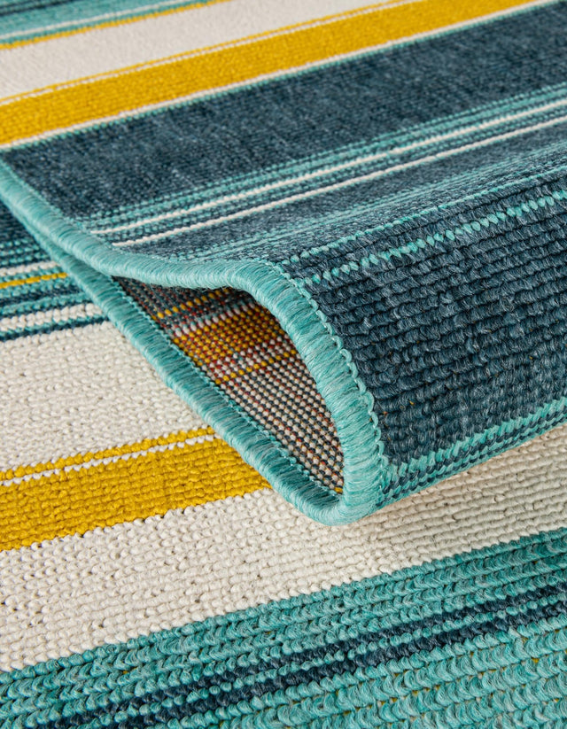 Multicolor 2' 7 x 12' Outdoor Border Runner Area Rug Weather Resistant for Patio, Deck, Terrace, Balcony, Porch 100% Polypropylene Classic Bordered Carpet for Sale at Rug Engine