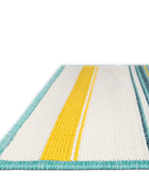 Multicolor 2' 7 x 12' Outdoor Border Runner Area Rug Weather Resistant for Patio, Deck, Terrace, Balcony, Porch 100% Polypropylene Classic Bordered Carpet for Sale at Rug Engine