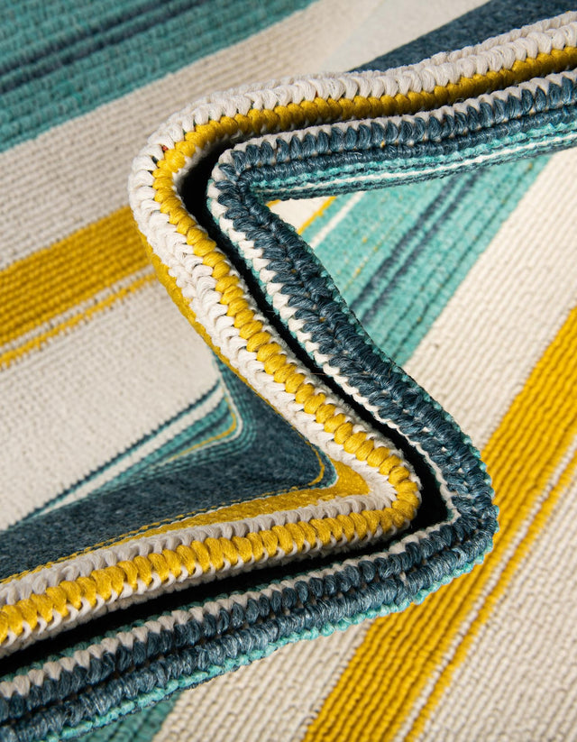 Multicolor 2' 7 x 12' Outdoor Border Runner Area Rug Weather Resistant for Patio, Deck, Terrace, Balcony, Porch 100% Polypropylene Classic Bordered Carpet for Sale at Rug Engine
