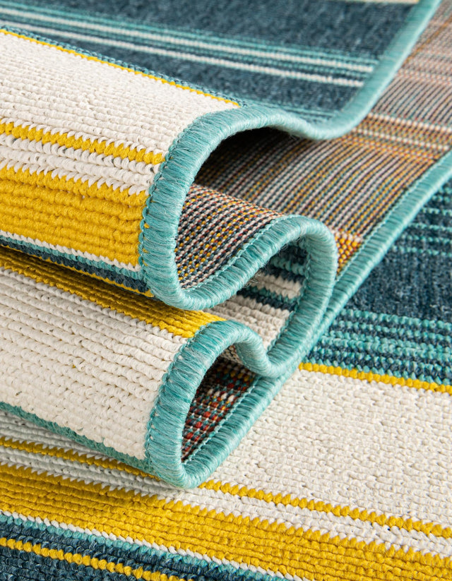 Multicolor 2' 7 x 12' Outdoor Border Runner Area Rug Weather Resistant for Patio, Deck, Terrace, Balcony, Porch 100% Polypropylene Classic Bordered Carpet for Sale at Rug Engine