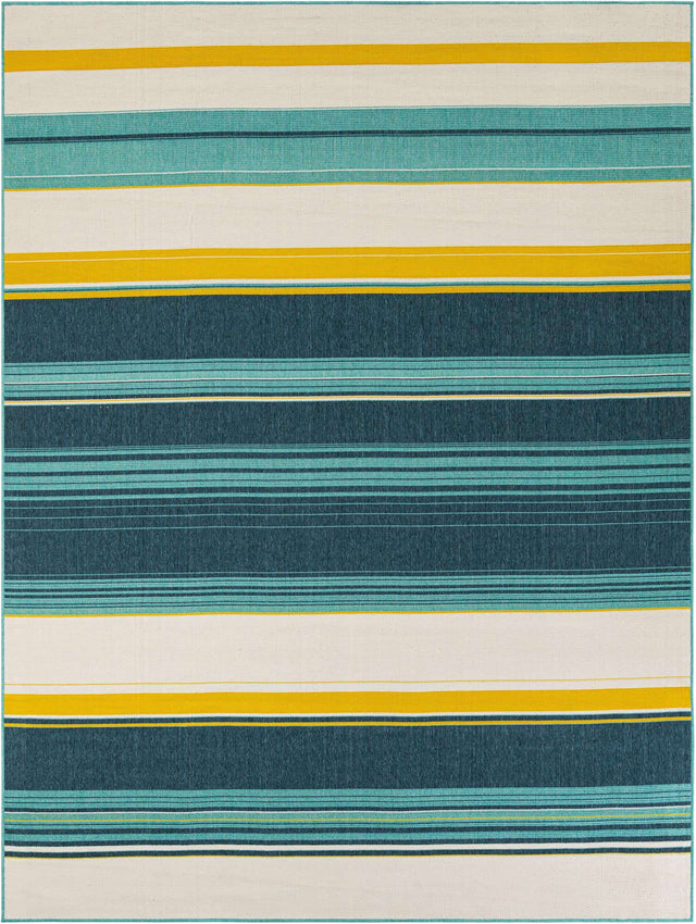 Multicolor 9' x 12' Outdoor Border Rectangle Area Rug Weather Resistant for Patio, Deck, Terrace, Balcony, Porch 100% Polypropylene Classic Bordered Carpet for Sale at Rug Engine