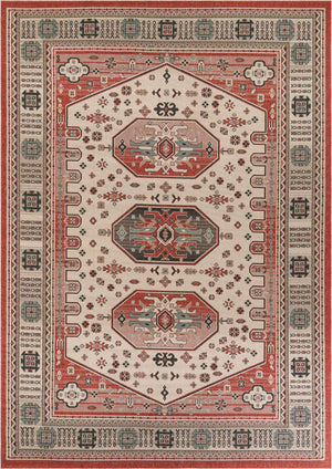 Multicolor 10' x 14' 1 Outdoor Traditional Rectangle Area Rug Weather Resistant for Patio, Deck, Terrace, Balcony, Porch Classical Design Outside Carpet for Sale at Rug Engine