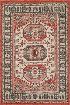 Multicolor 4' 1 x 6' 1 Outdoor Traditional Rectangle Area Rug Weather Resistant for Patio, Deck, Terrace, Balcony, Porch Classical Design Outside Carpet for Sale at Rug Engine