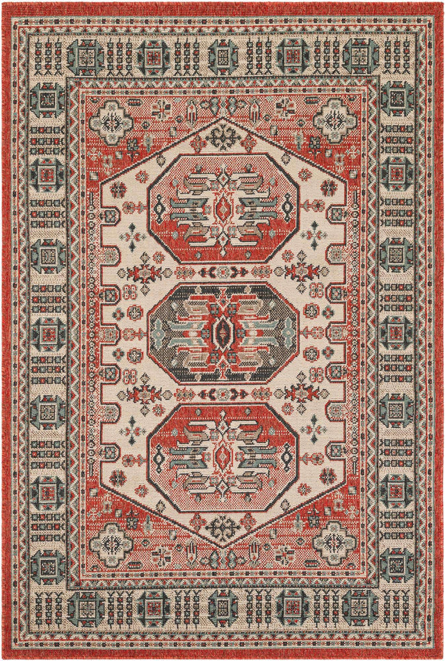 Multicolor 4' 1 x 6' 1 Outdoor Traditional Rectangle Area Rug Weather Resistant for Patio, Deck, Terrace, Balcony, Porch Classical Design Outside Carpet for Sale at Rug Engine