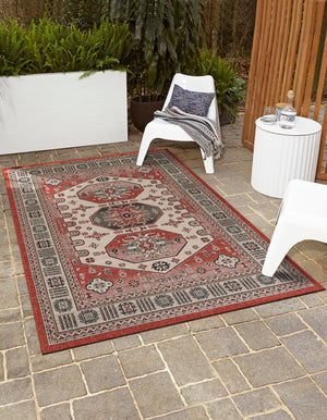 Multicolor 10' x 14' 1 Outdoor Traditional Rectangle Area Rug Weather Resistant for Patio, Deck, Terrace, Balcony, Porch Classical Design Outside Carpet for Sale at Rug Engine
