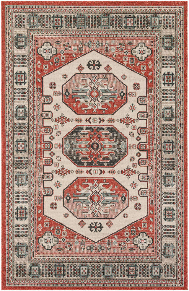 Multicolor 5' 1 x 8' Outdoor Traditional Rectangle Area Rug Weather Resistant for Patio, Deck, Terrace, Balcony, Porch Classical Design Outside Carpet for Sale at Rug Engine
