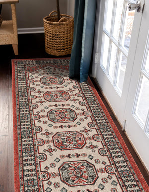 Multicolor 2' 7 x 10' Outdoor Traditional Runner Area Rug Weather Resistant for Patio, Deck, Terrace, Balcony, Porch Classical Design Outside Carpet for Sale at Rug Engine