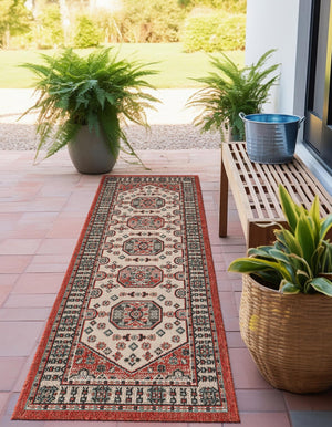 Multicolor 2' x 8' Outdoor Traditional Runner Area Rug Weather Resistant for Patio, Deck, Terrace, Balcony, Porch Classical Design Outside Carpet for Sale at Rug Engine