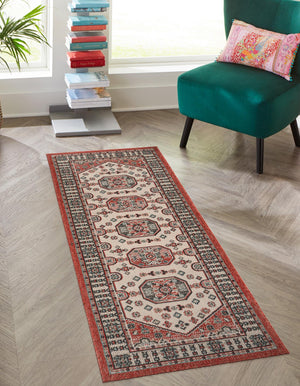Multicolor 2' 7 x 10' Outdoor Traditional Runner Area Rug Weather Resistant for Patio, Deck, Terrace, Balcony, Porch Classical Design Outside Carpet for Sale at Rug Engine