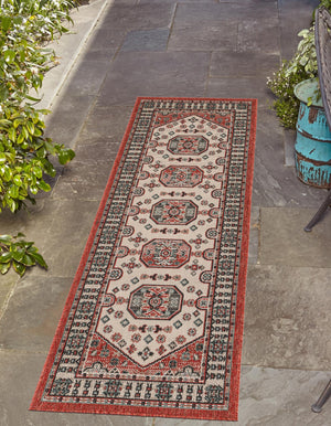 Multicolor 2' x 5' 1 Outdoor Traditional Runner Area Rug Weather Resistant for Patio, Deck, Terrace, Balcony, Porch Classical Design Outside Carpet for Sale at Rug Engine