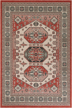 Multicolor 6' 1 x 9' Outdoor Traditional Rectangle Area Rug Weather Resistant for Patio, Deck, Terrace, Balcony, Porch Classical Design Outside Carpet for Sale at Rug Engine