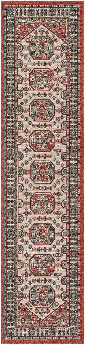 Multicolor 2' x 8' Outdoor Traditional Runner Area Rug Weather Resistant for Patio, Deck, Terrace, Balcony, Porch Classical Design Outside Carpet for Sale at Rug Engine