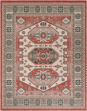 Multicolor 7' 10 x 10' Outdoor Traditional Rectangle Area Rug Weather Resistant for Patio, Deck, Terrace, Balcony, Porch Classical Design Outside Carpet for Sale at Rug Engine