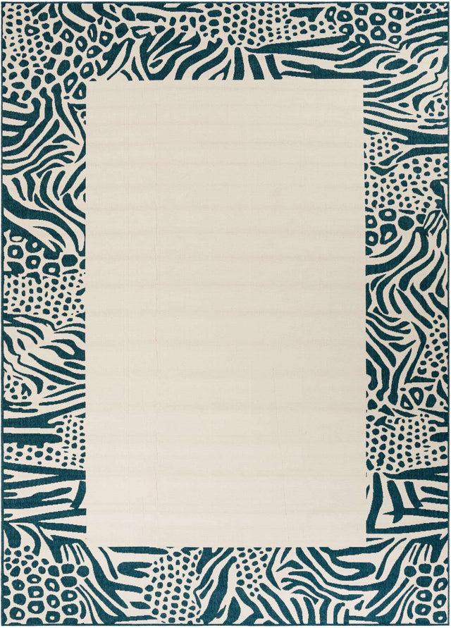 Ivory 10' x 14' 1 Outdoor Safari Rectangle Area Rug Weather Resistant for Patio, Deck, Terrace, Balcony, Porch Animal Print Wildlife Nature Carpet for Sale at Rug Engine