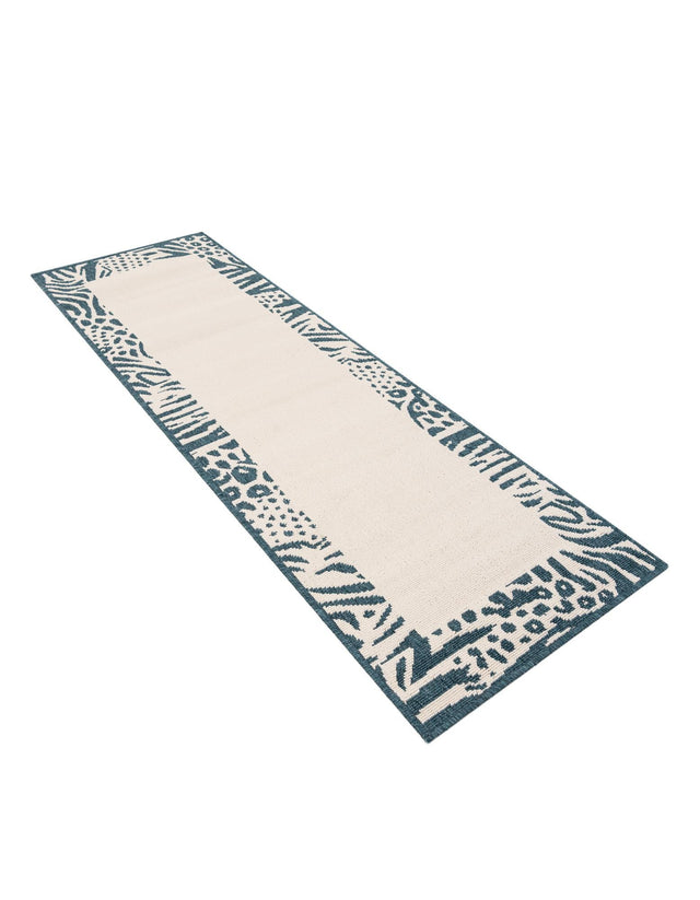 Ivory 2' x 6' 1 Outdoor Safari Runner Area Rug Weather Resistant for Patio, Deck, Terrace, Balcony, Porch Animal Print Wildlife Nature Carpet for Sale at Rug Engine