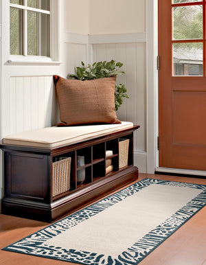 Ivory 2' x 8' Outdoor Safari Runner Area Rug Weather Resistant for Patio, Deck, Terrace, Balcony, Porch Animal Print Wildlife Nature Carpet for Sale at Rug Engine