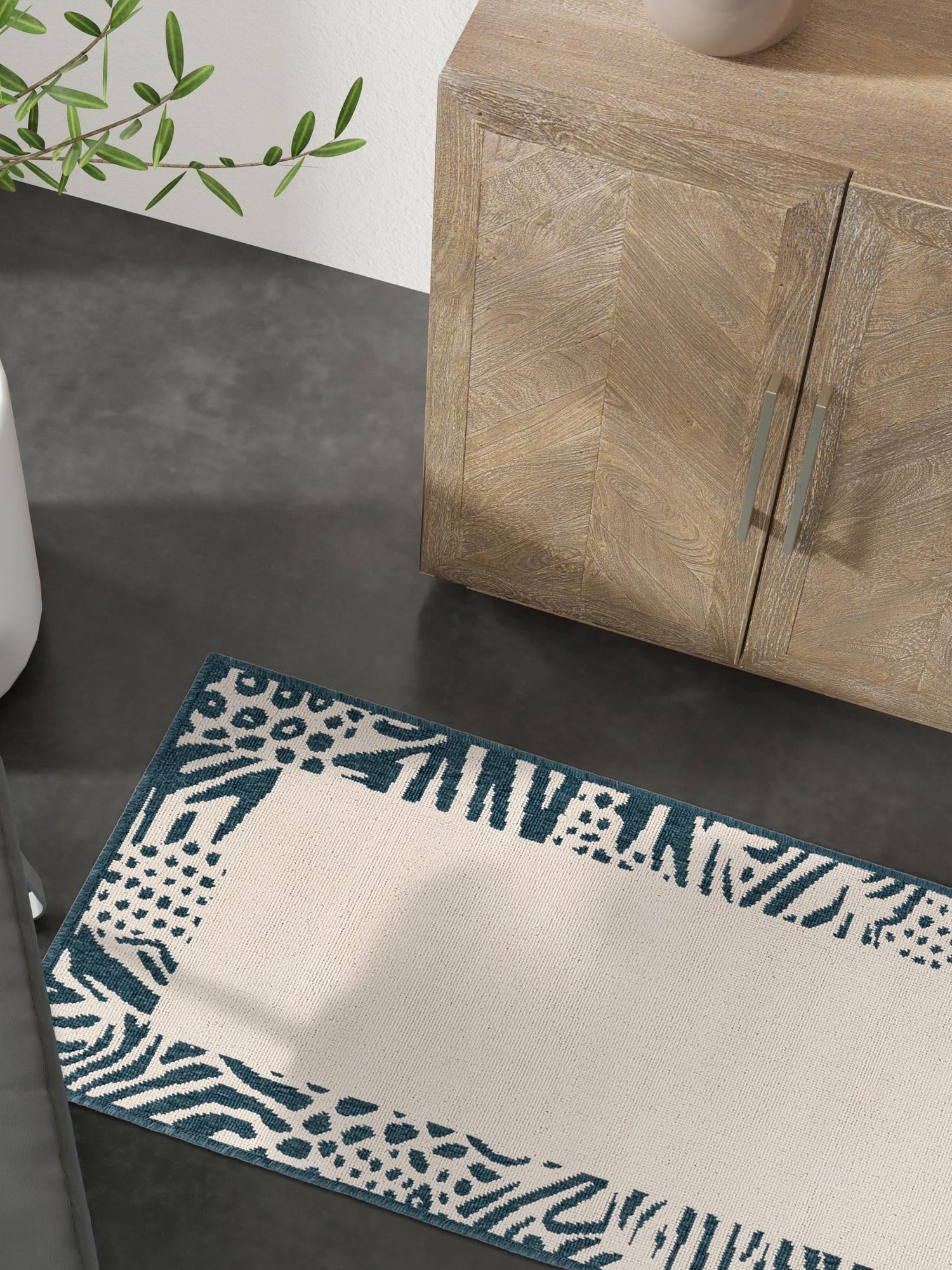 Ivory 2' 7 x 12' Outdoor Safari Runner Area Rug Weather Resistant for Patio, Deck, Terrace, Balcony, Porch Animal Print Wildlife Nature Carpet for Sale at Rug Engine