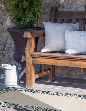 Ivory 2' x 8' Outdoor Safari Runner Area Rug Weather Resistant for Patio, Deck, Terrace, Balcony, Porch Animal Print Wildlife Nature Carpet for Sale at Rug Engine